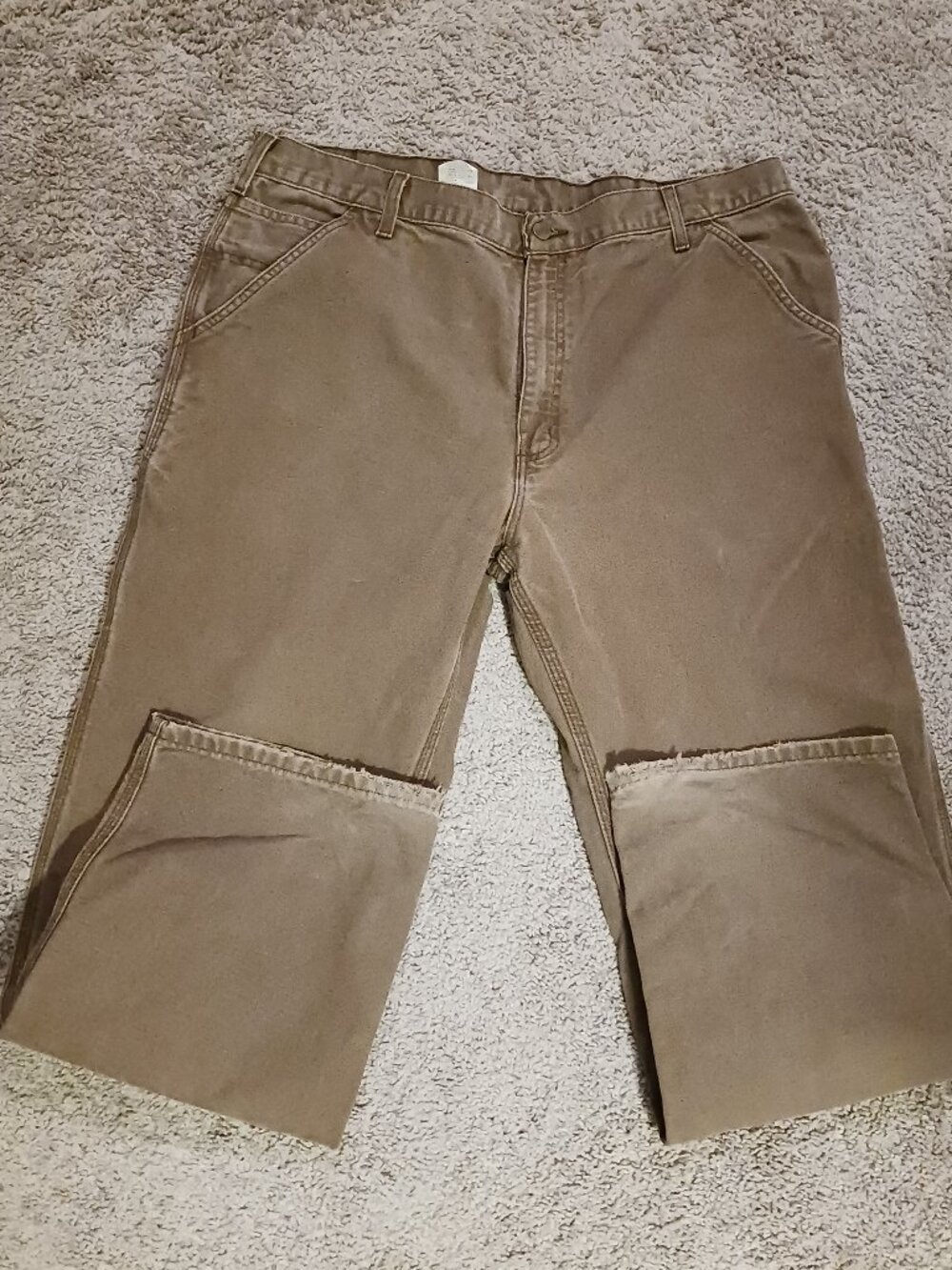 Carhartt tan denim work wear pants 37
